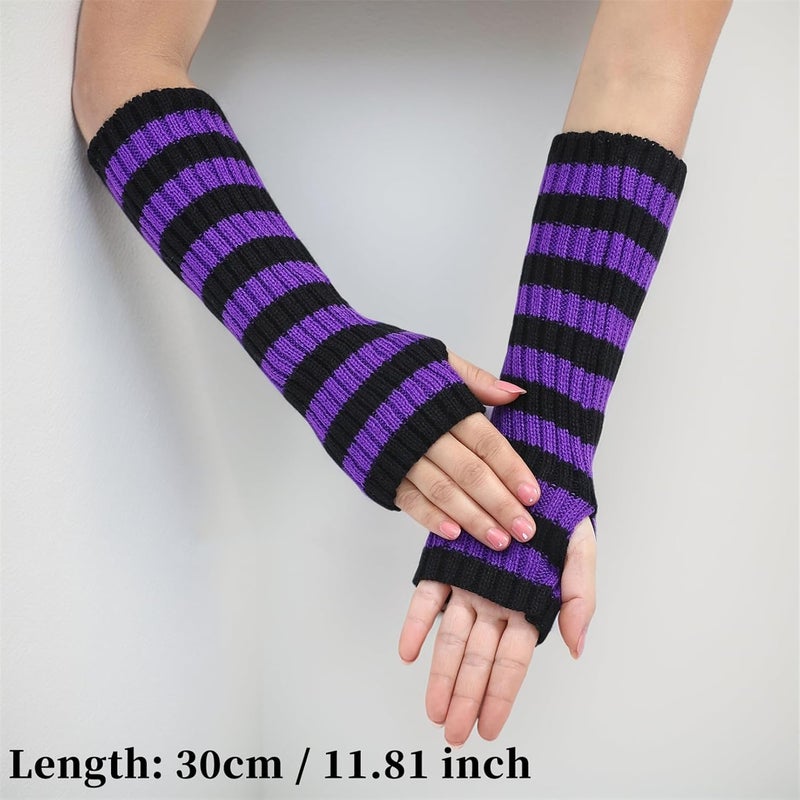Insdark Goth Arm Warmers Y2k Women Rave Cute Fashion Punk Japanese Winter Grunge - Image 2